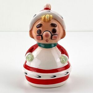Vintage Mrs. Claus Ceramic Coin Money Bank Figurine Christmas Decoration Santa